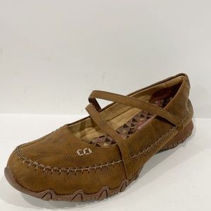 Sketchers Brown Mary Jane Sneakers Relaxed Fit Air-Cooled Memory Foam Sz 10